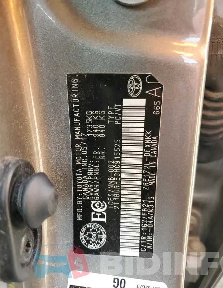 2T1BURHE3HC915525 Photo# 12