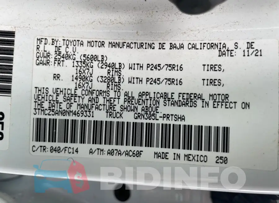 3TMCZ5AN0NM469331 Photo# 10