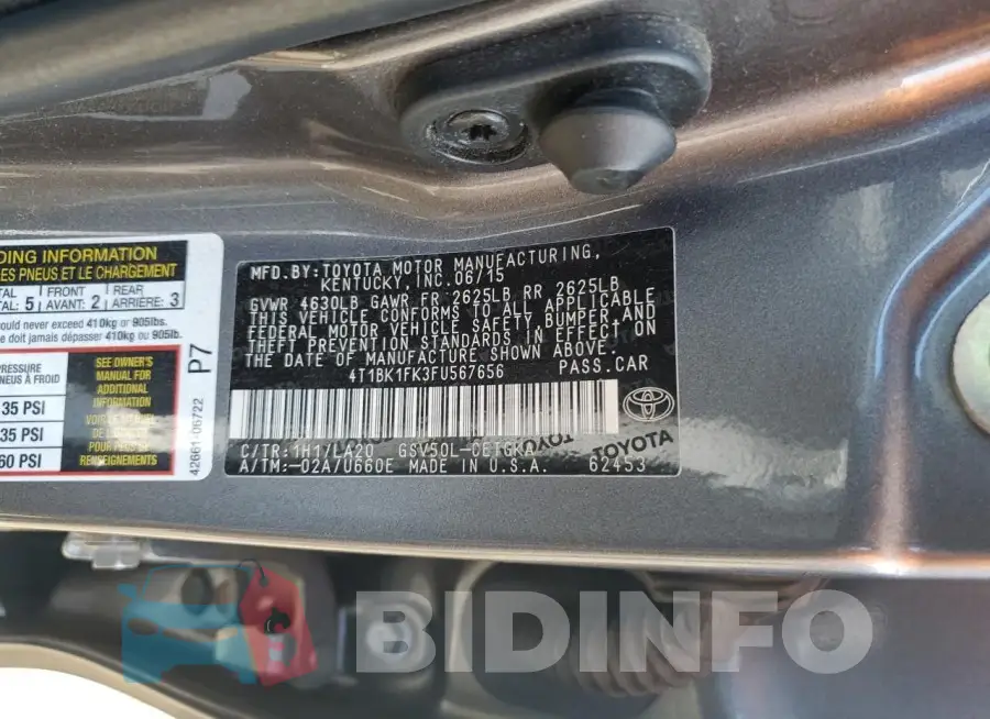 4T1BK1FK3FU567656 Photo# 13