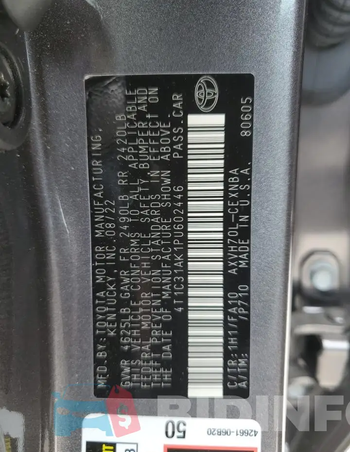4T1C31AK1PU602446 Photo# 12