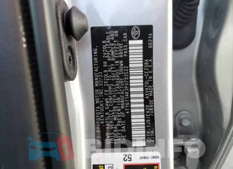 4T1G11AK3PU793522 Photo# 12