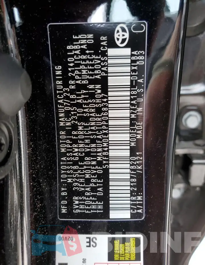 5YFB4MDEXPP068347 Photo# 12