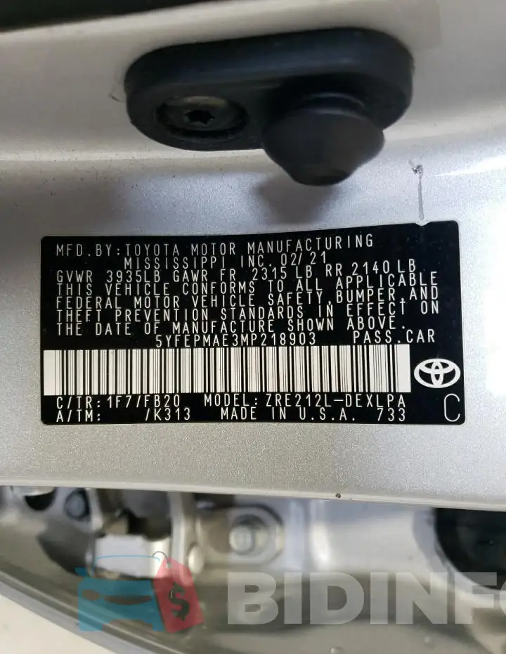 5YFEPMAE3MP218903 Photo# 13