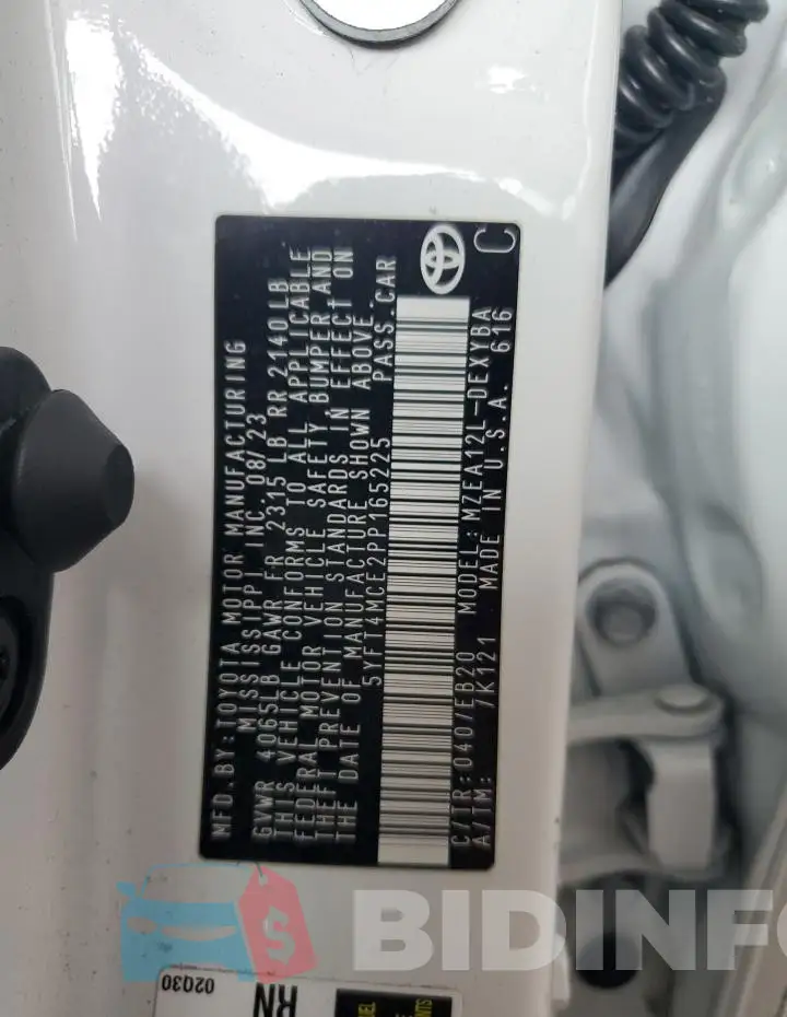 5YFT4MCE2PP165225 Photo# 12