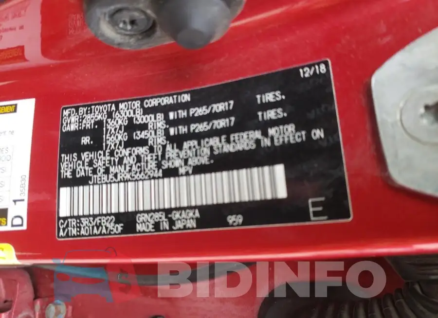 JTEBU5JR9K5662944 Photo# 14