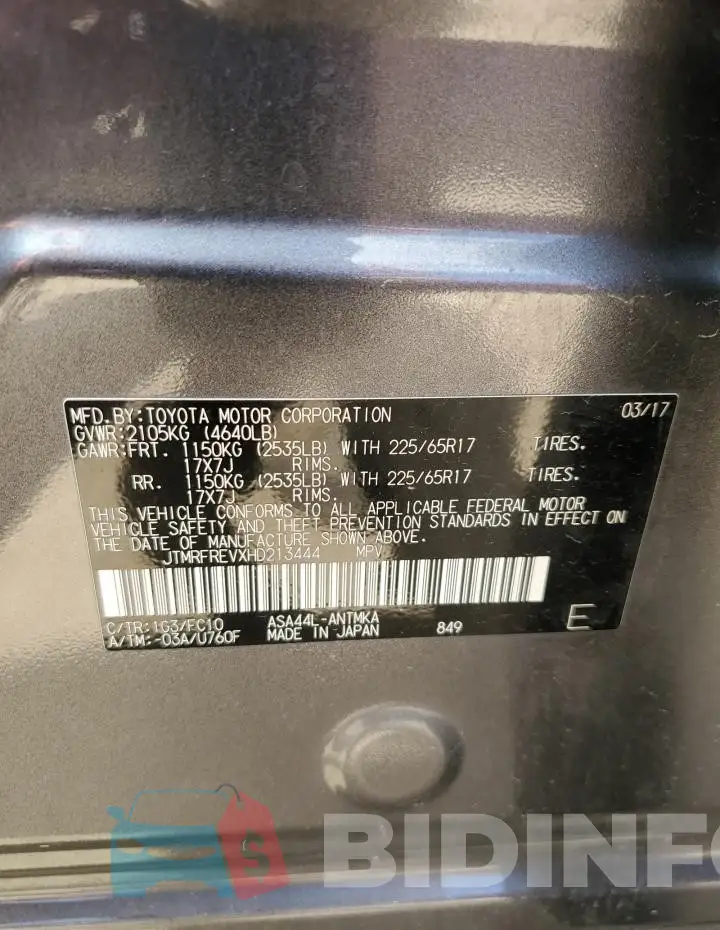 JTMRFREVXHD213444 Photo# 12