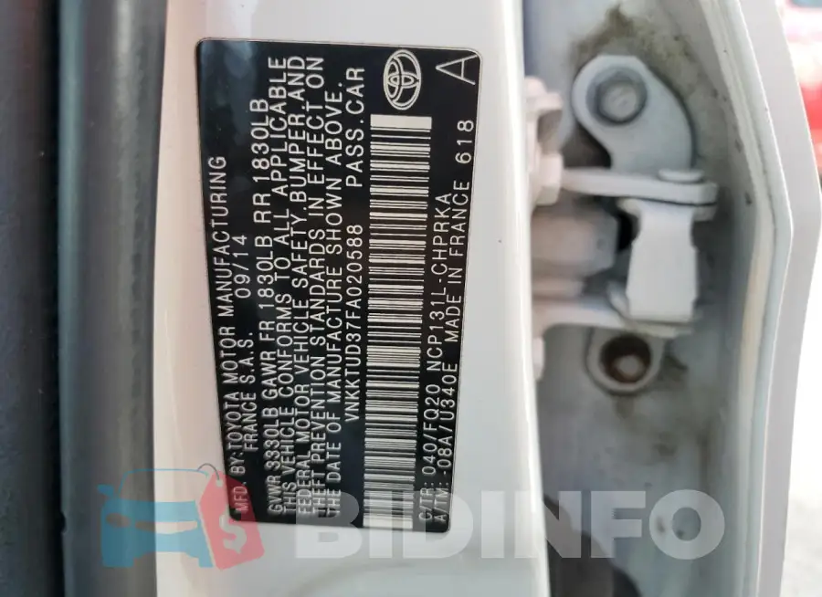 VNKKTUD37FA020588 Photo# 13