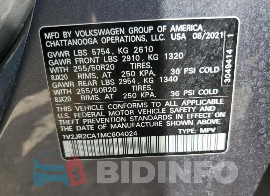 1V2JR2CA1MC604024 Photo# 13