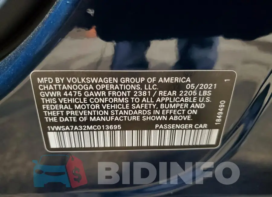 1VWSA7A32MC013695 Photo# 12