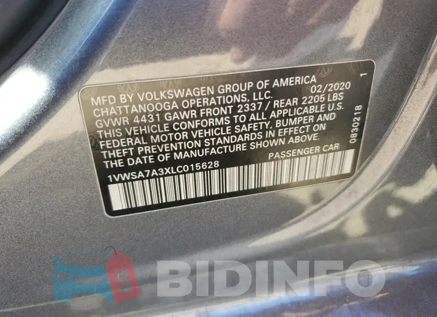 1VWSA7A3XLC015628 Photo# 13