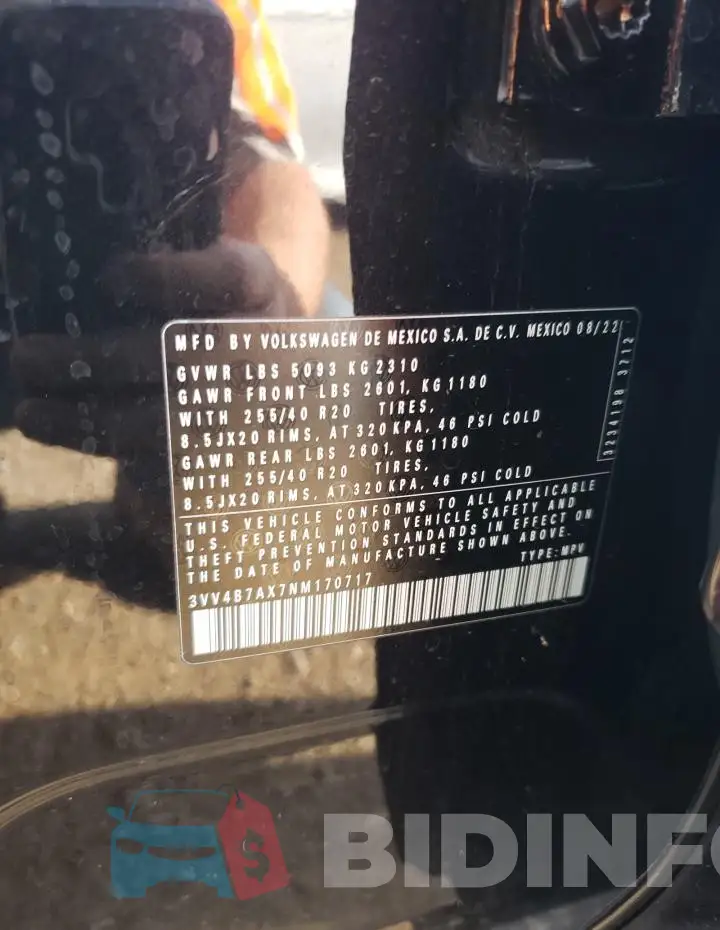 3VV4B7AX7NM170717 Photo# 13