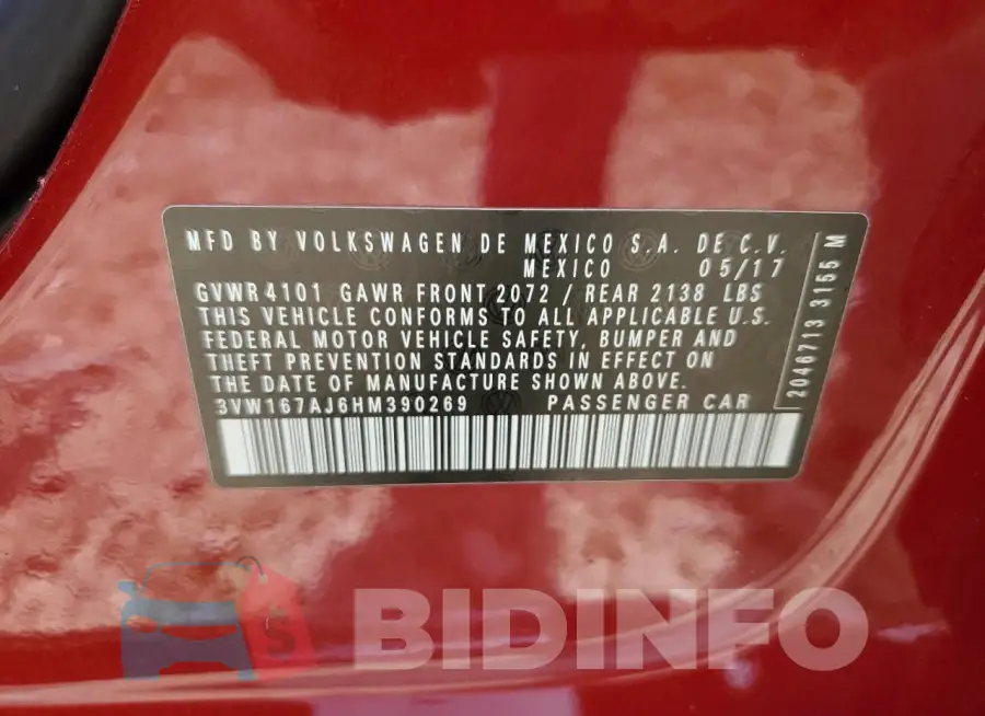 3VW167AJ6HM390269 Photo# 12