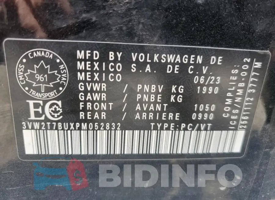3VW2T7BUXPM052832 Photo# 13