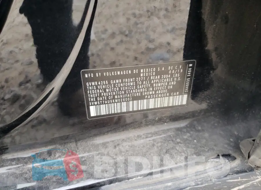 3VW5T7AU5KM026002 Photo# 12