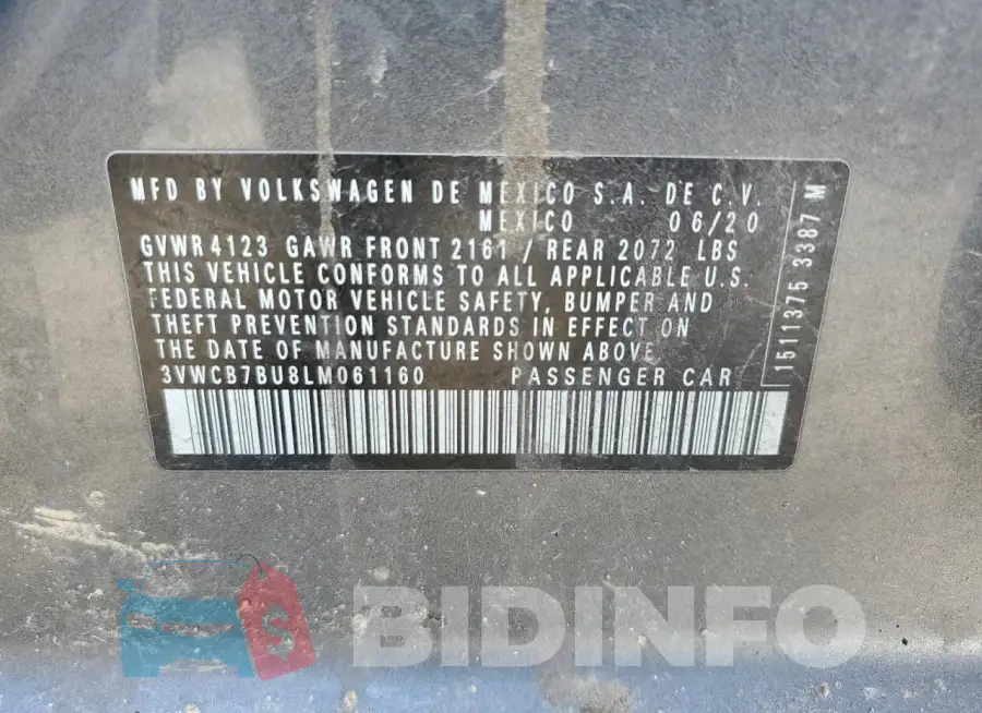 3VWCB7BU8LM061160 Photo# 12