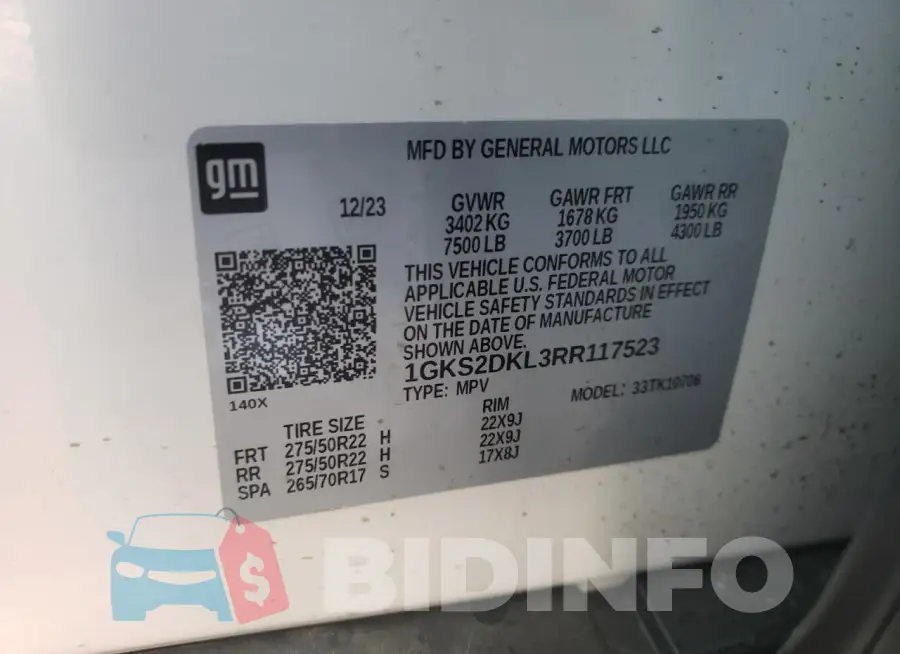 1GKS2DKL3RR117523 Photo# 12