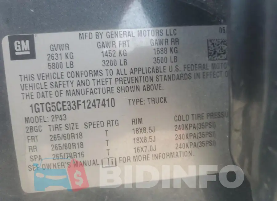 1GTG5CE33F1247410 Photo# 12