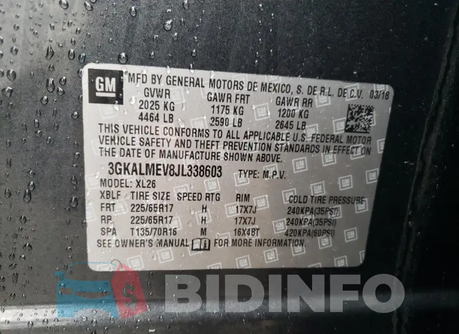 3GKALMEV8JL338603 Photo# 13