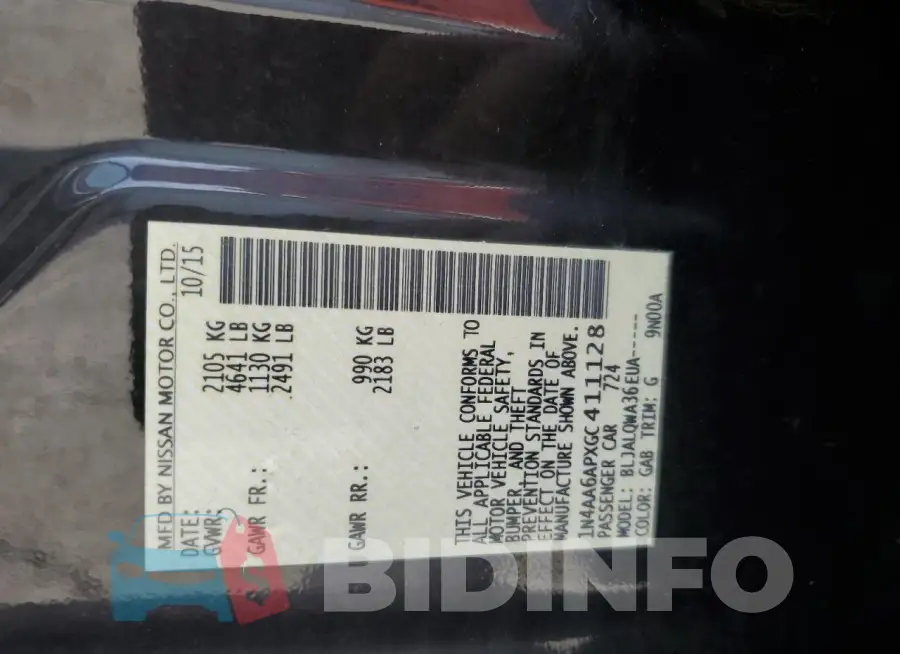 1N4AA6APXGC411128 Photo# 12