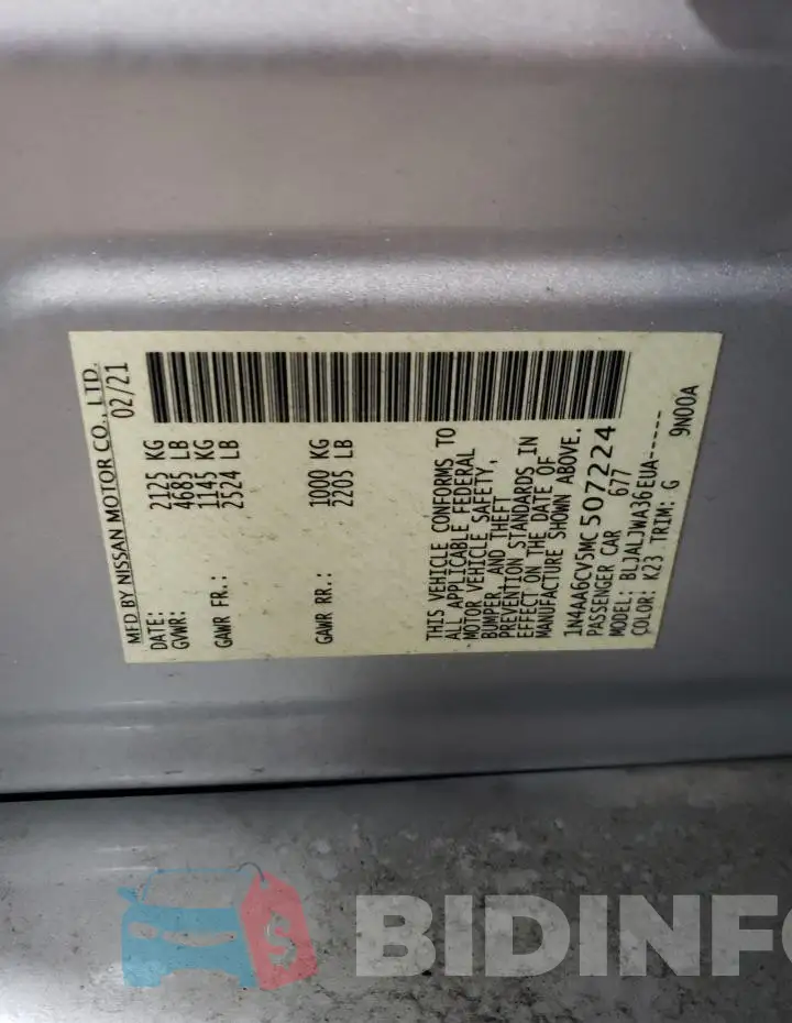 1N4AA6CV5MC507224 Photo# 13