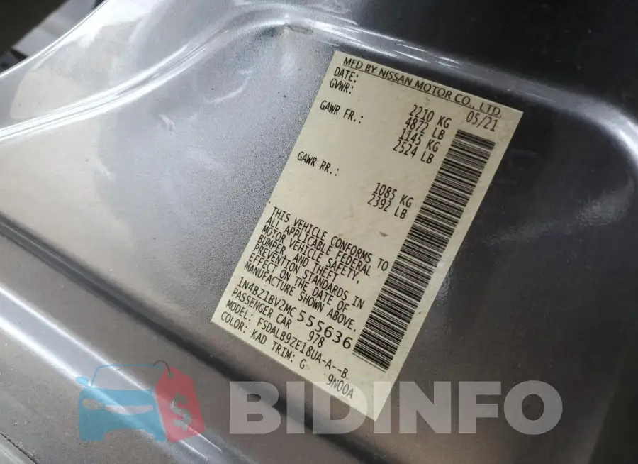 1N4BZ1BV2MC555636 Photo# 12