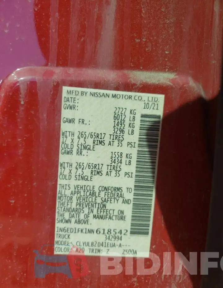1N6ED1FK1NN618542 Photo# 13