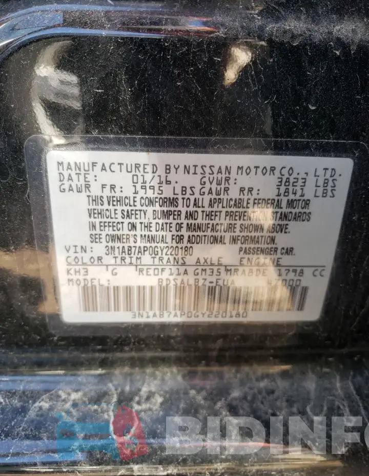 3N1AB7AP0GY220180 Photo# 12