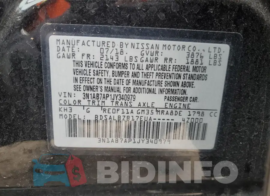 3N1AB7AP1JY340979 Photo# 13