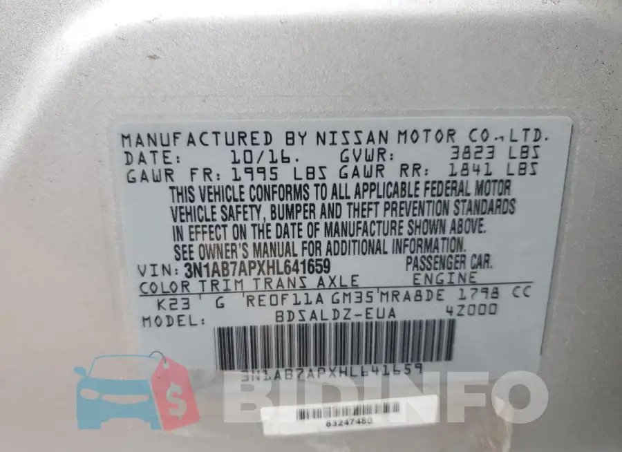 3N1AB7APXHL641659 Photo# 12
