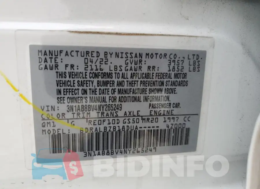 3N1AB8BV4NY265249 Photo# 12