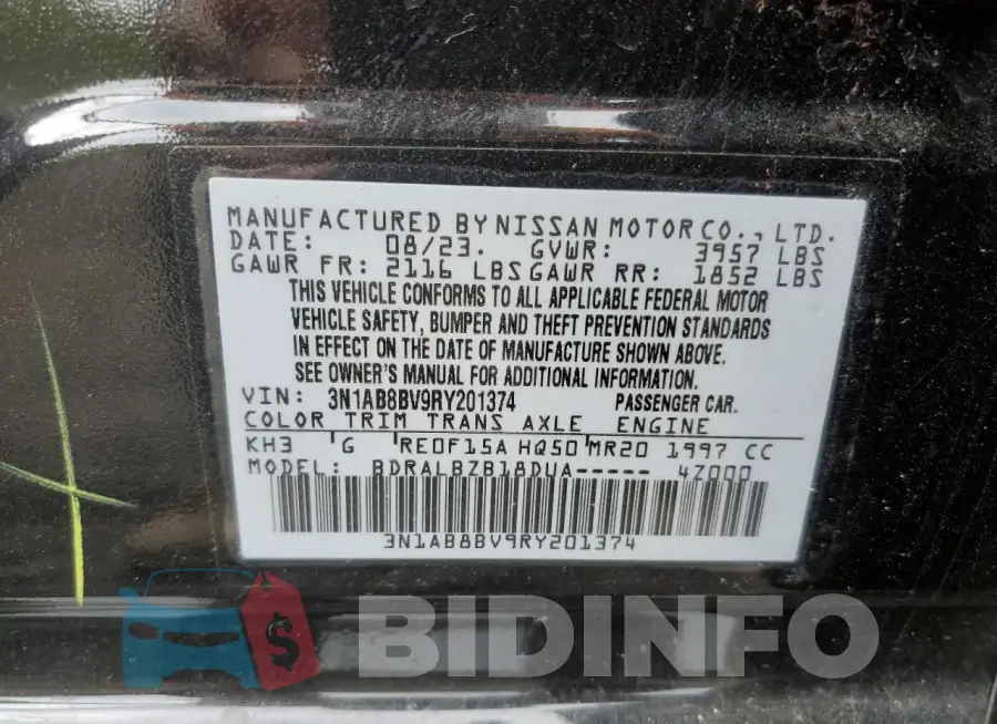 3N1AB8BV9RY201374 Photo# 13