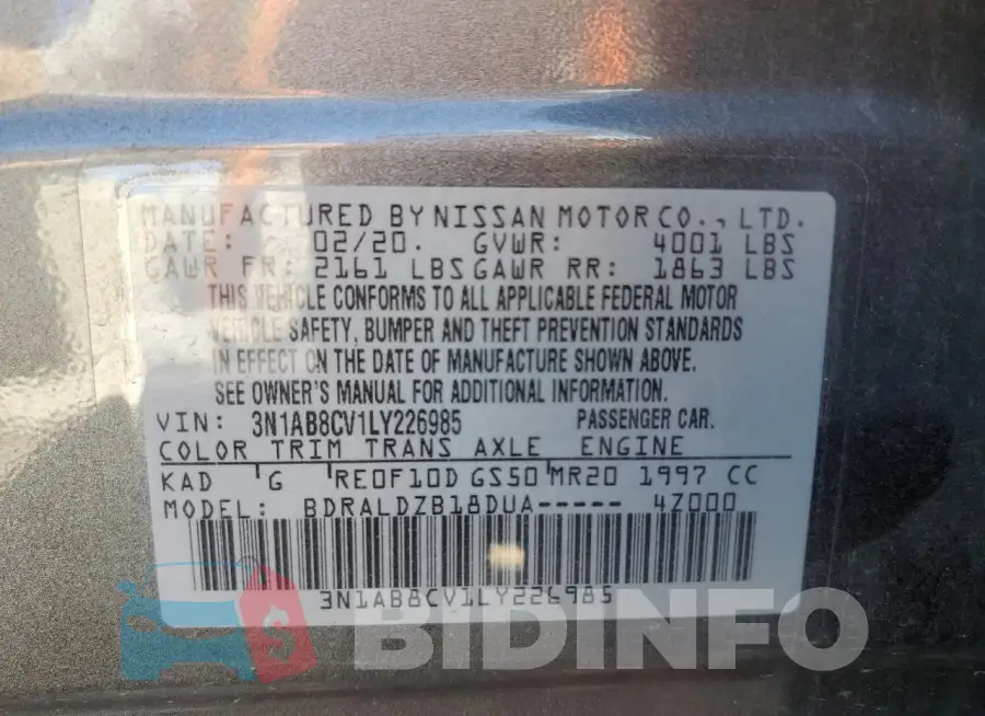 3N1AB8CV1LY226985 Photo# 12