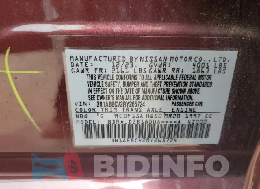 3N1AB8CV2RY265724 Photo# 12