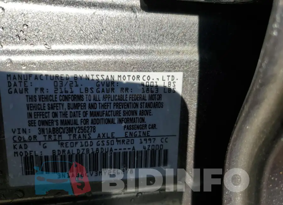 3N1AB8CV3MY256278 Photo# 12