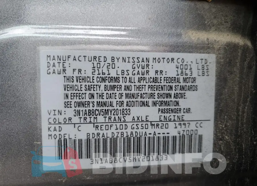 3N1AB8CV5MY201833 Photo# 13