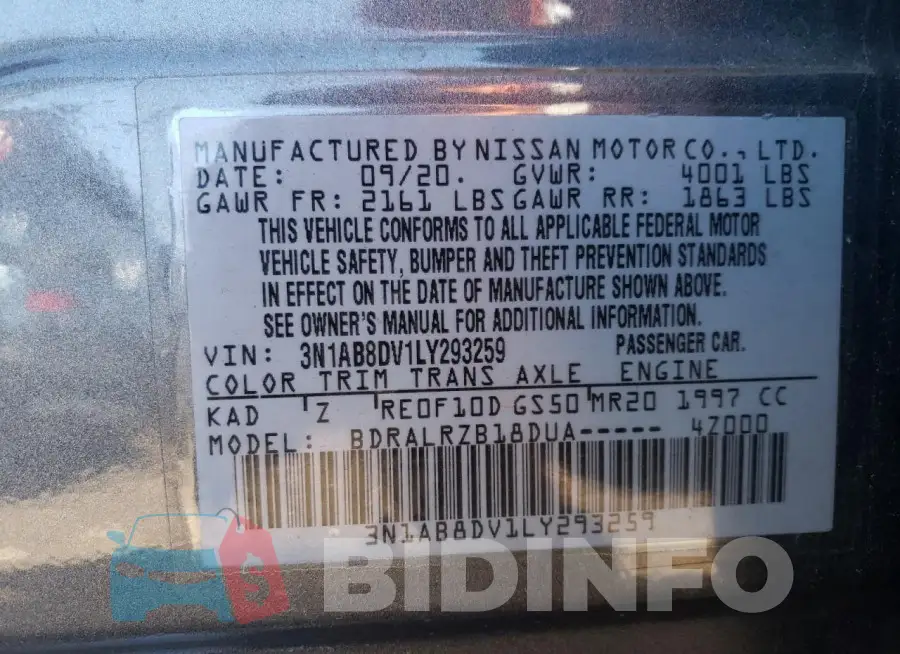 3N1AB8DV1LY293259 Photo# 12