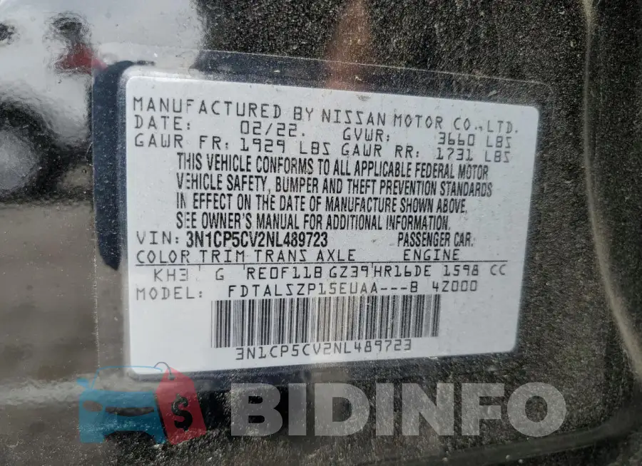 3N1CP5CV2NL489723 Photo# 12
