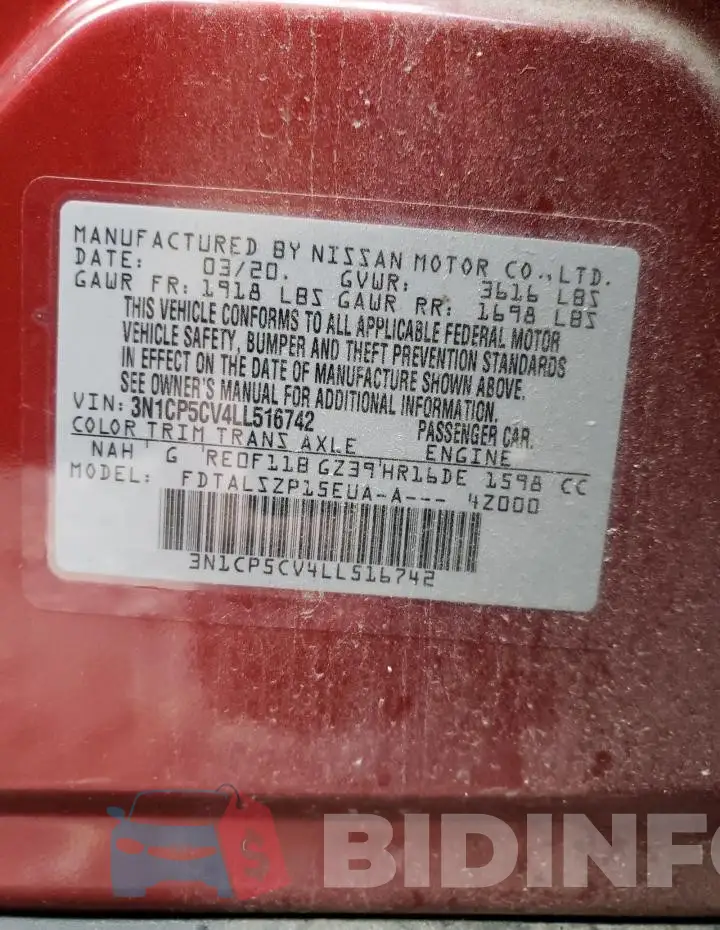 3N1CP5CV4LL516742 Photo# 12
