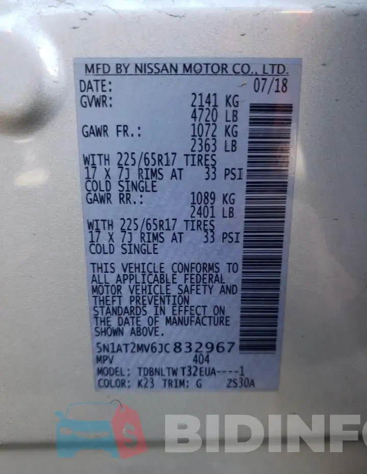 5N1AT2MV6JC832967 Photo# 12
