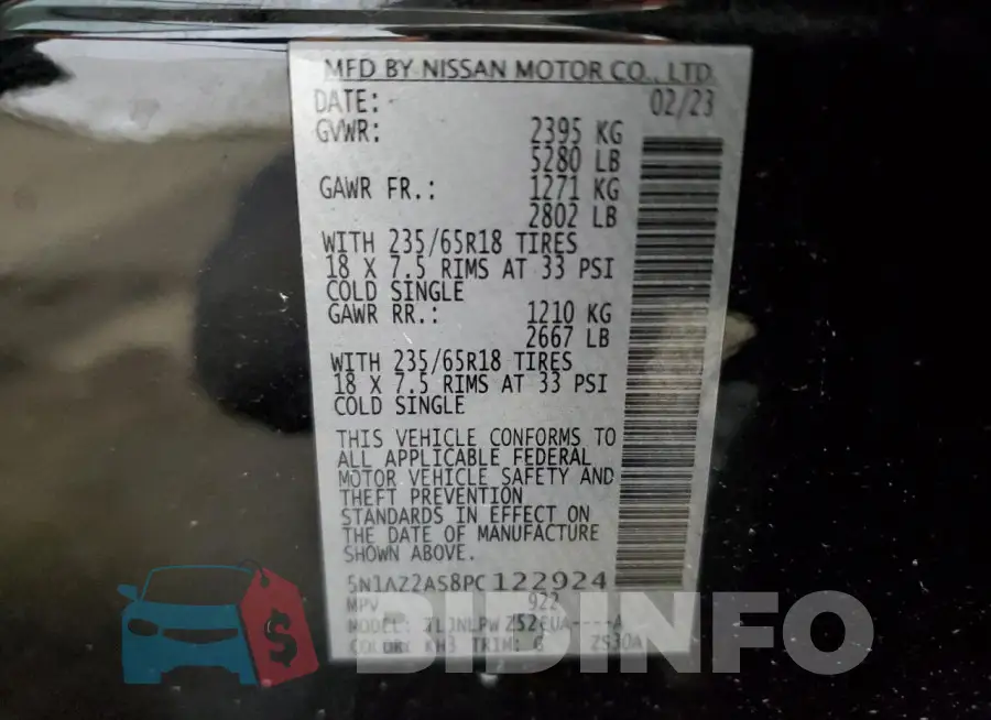 5N1AZ2AS8PC122924 Photo# 13