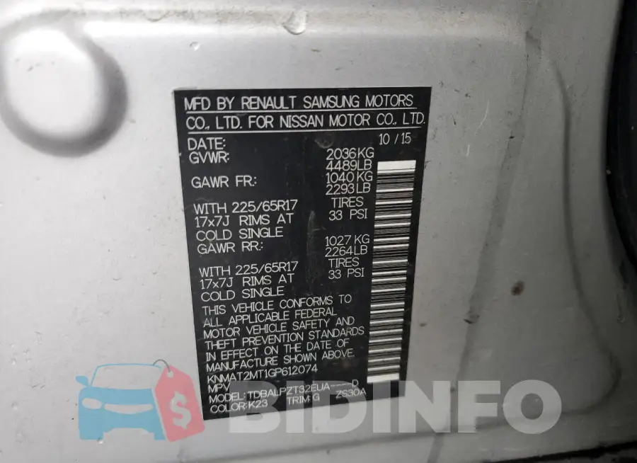 KNMAT2MT1GP612074 Photo# 14