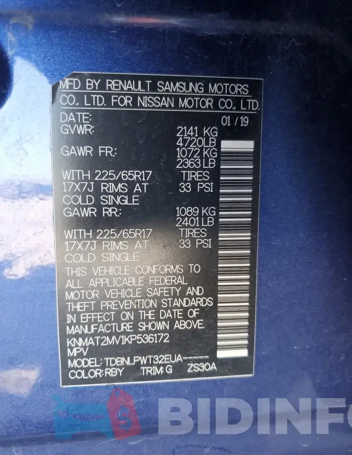 KNMAT2MV1KP536172 Photo# 13