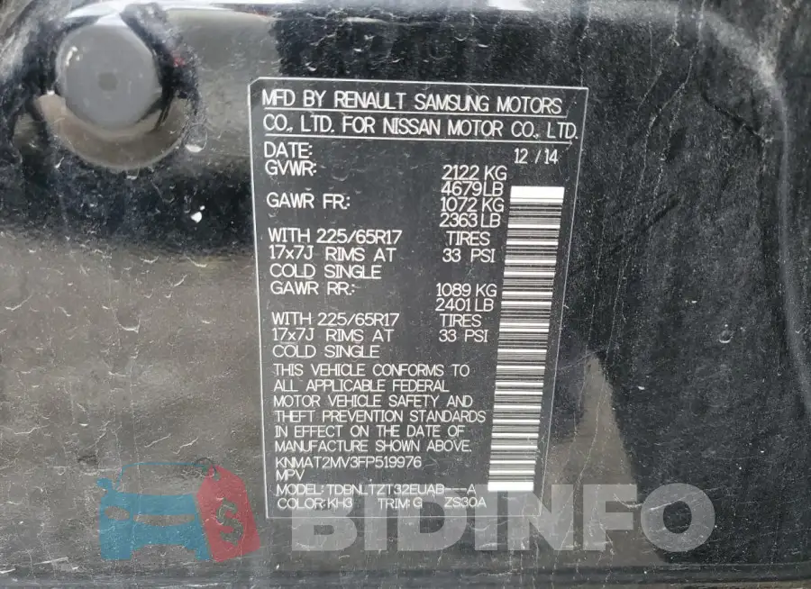 KNMAT2MV3FP519976 Photo# 13
