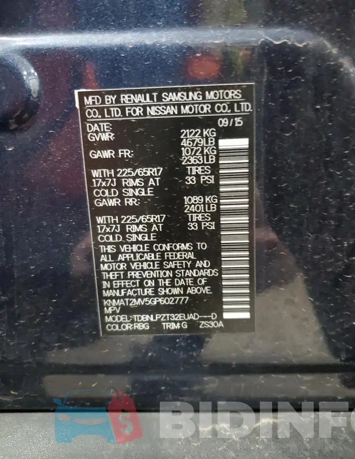 KNMAT2MV5GP602777 Photo# 13