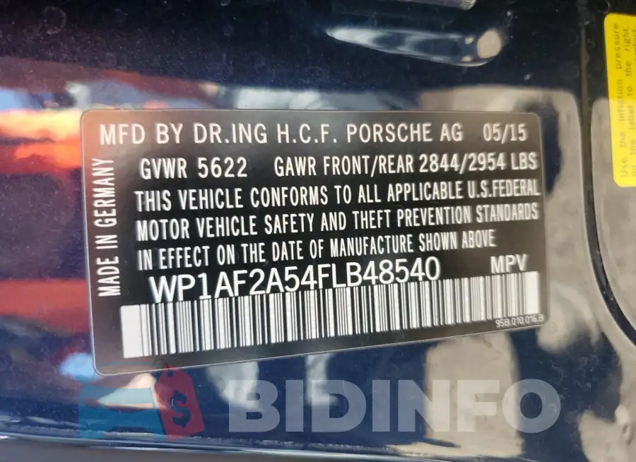 WP1AF2A54FLB48540 Photo# 14