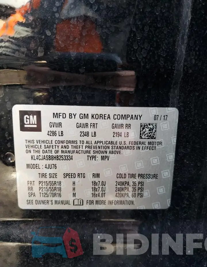 KL4CJASB8HB253334 Photo# 12