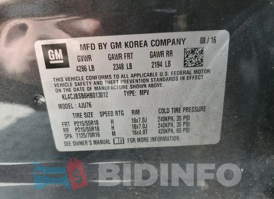 KL4CJBSB6HB013012 Photo# 12