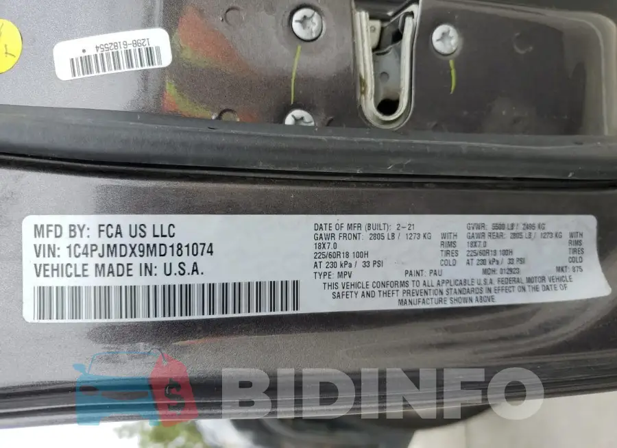 1C4PJMDX9MD181074 Photo# 12
