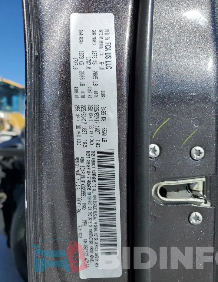1C4PJMLB1KD239911 Photo# 13
