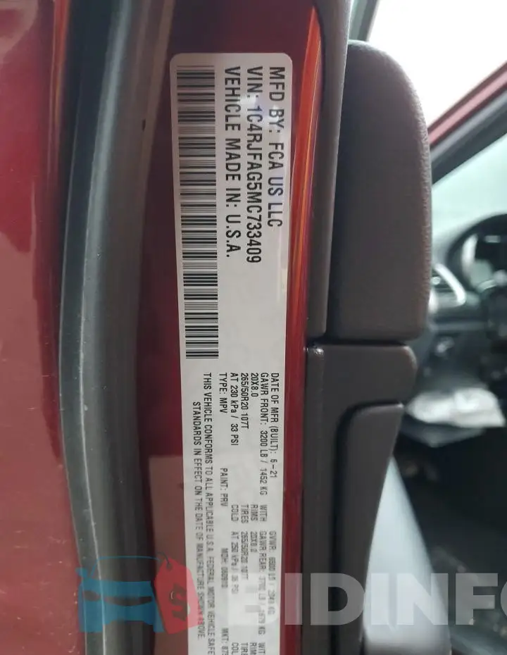 1C4RJFAG5MC733409 Photo# 14